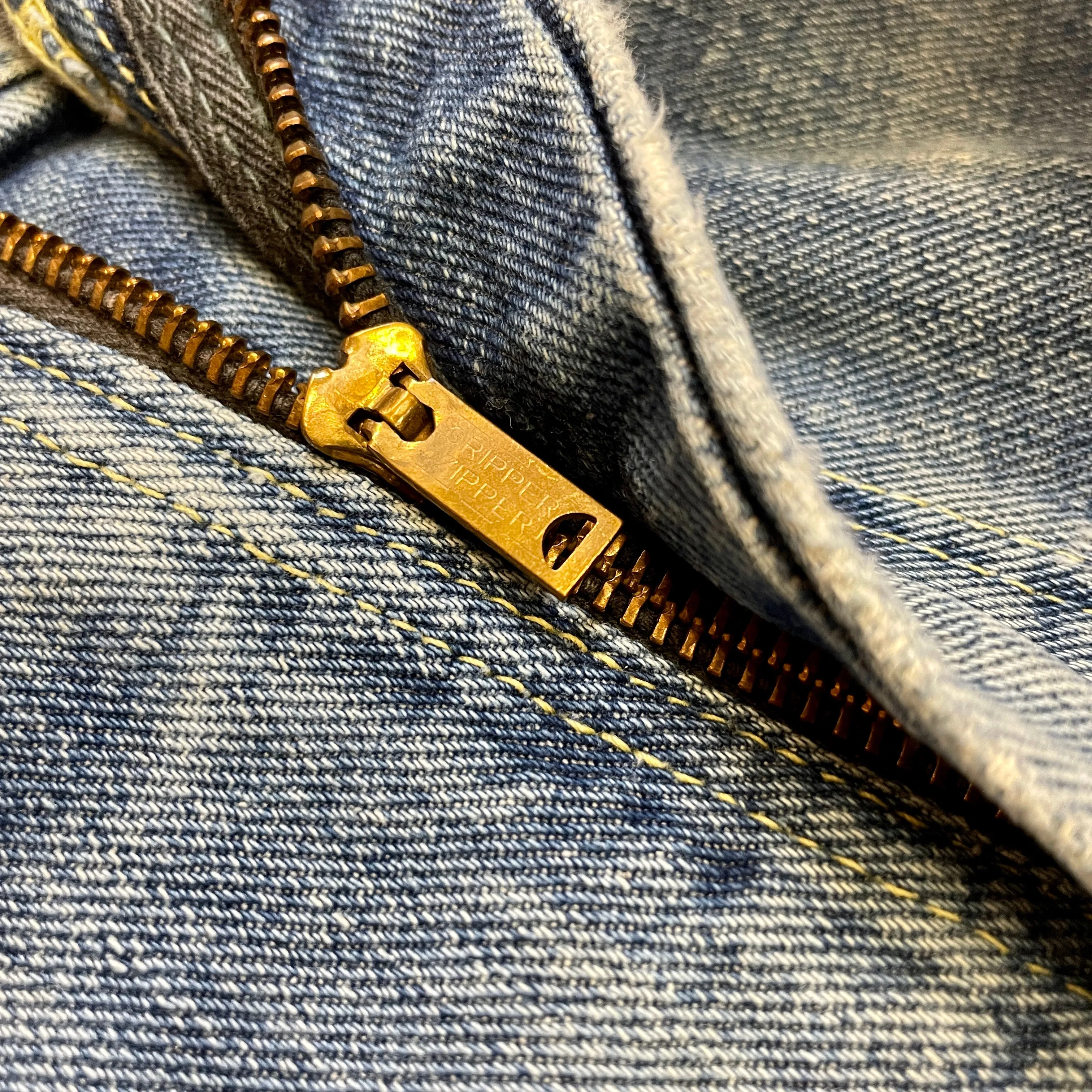 1950s Union Made in USA Lee Riders True Vintage Crotch Rivet Blue Jeans Size XS