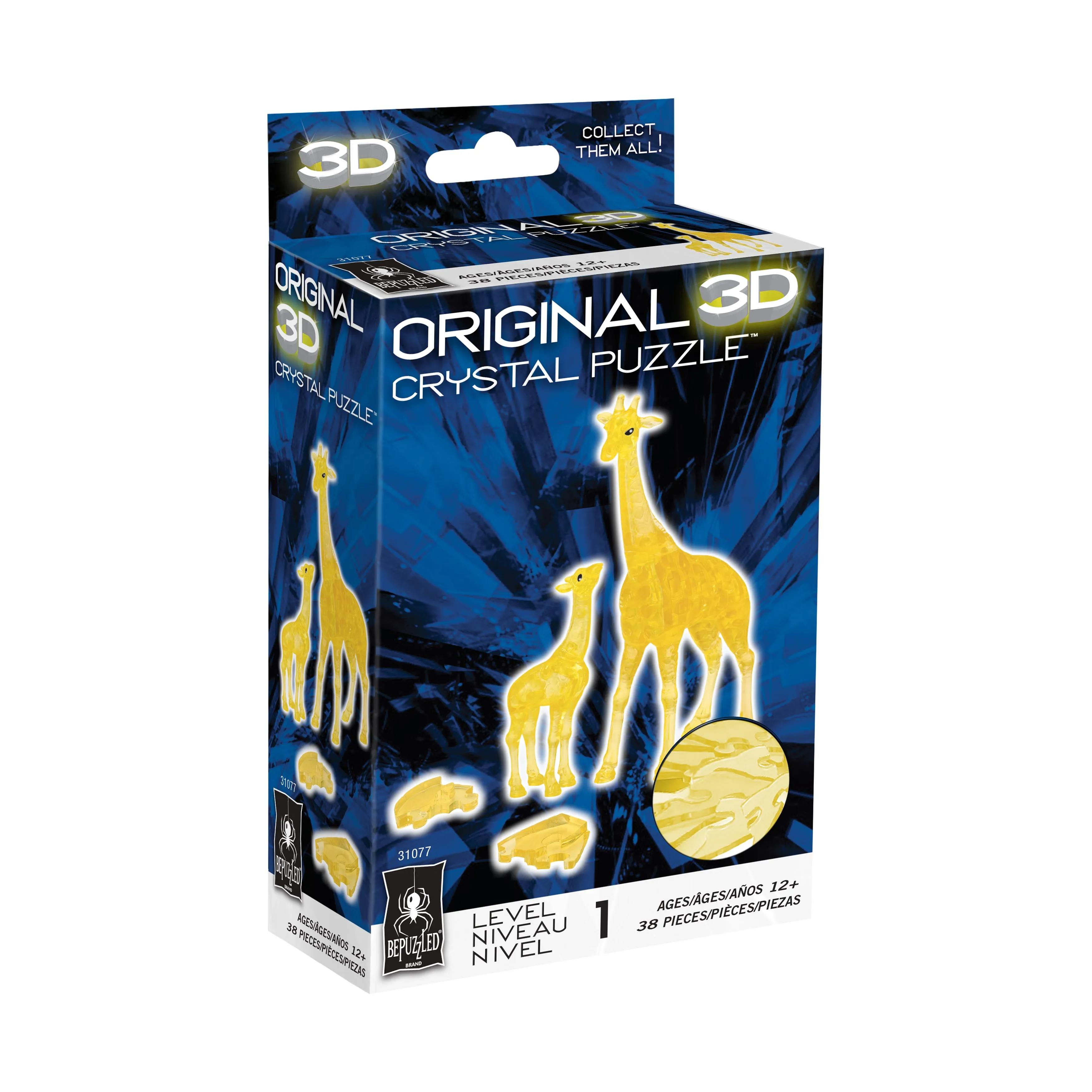3D Crystal Puzzle - Giraffe and Baby: 38 Pcs