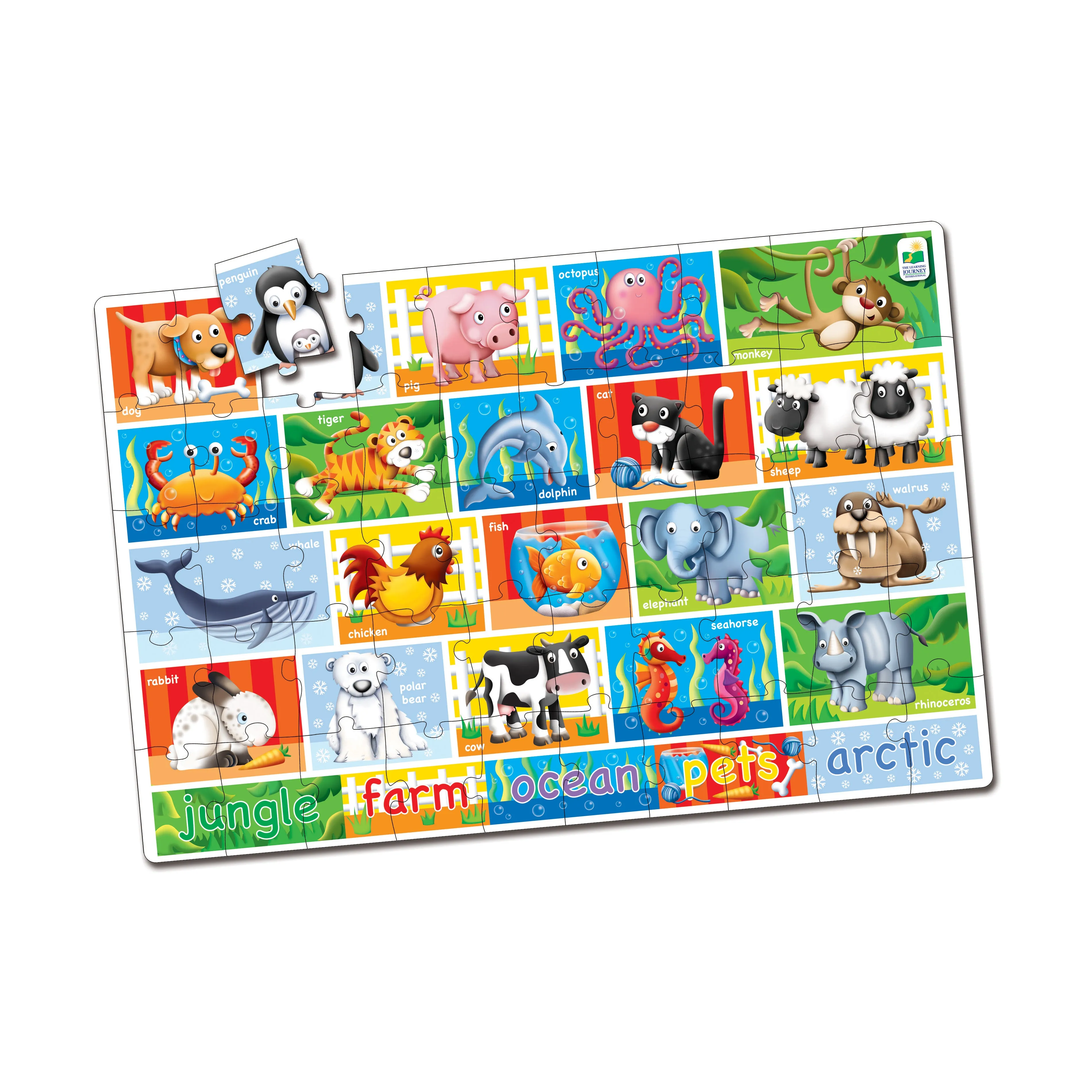 Animals Jumbo Floor Puzzle: 50 Pcs