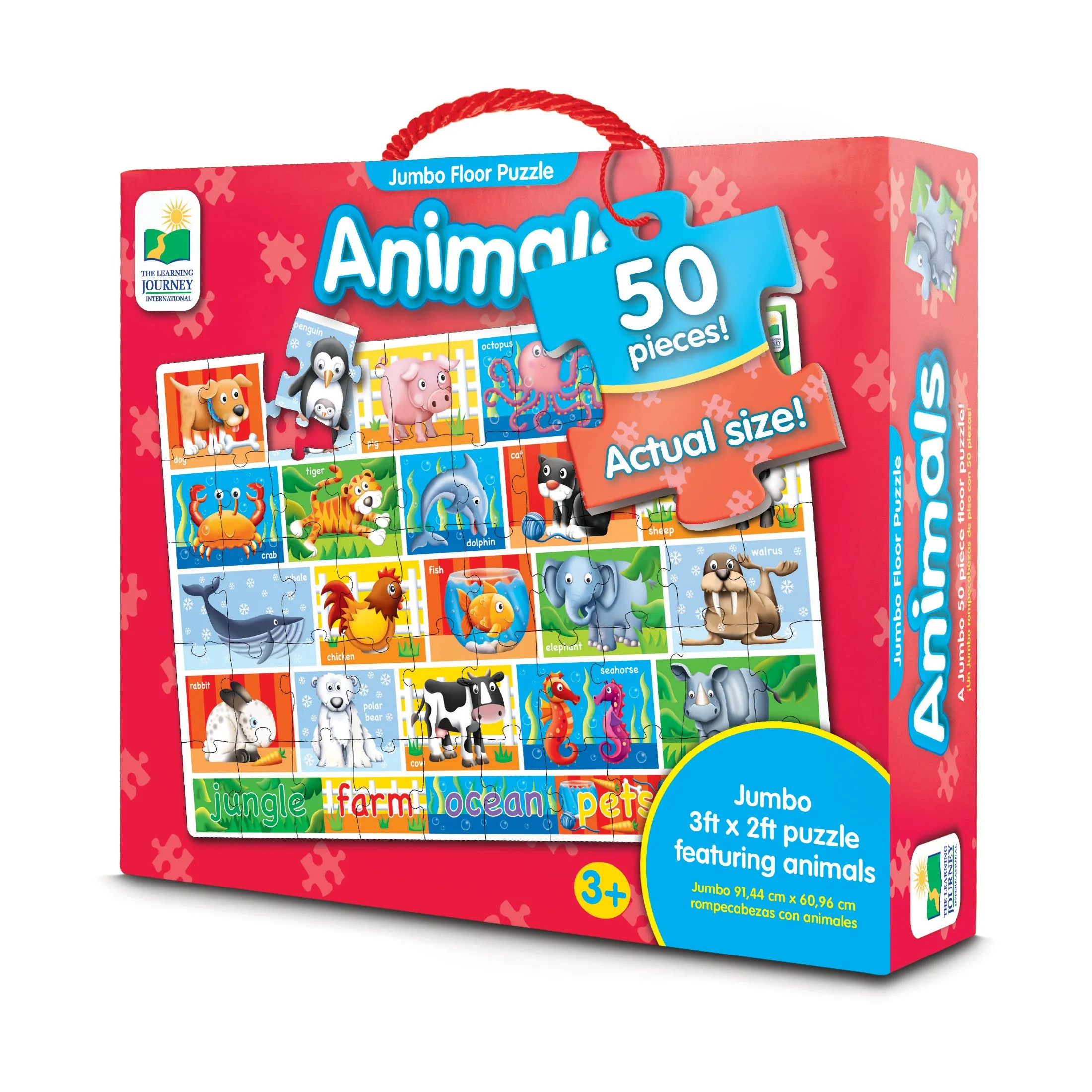 Animals Jumbo Floor Puzzle: 50 Pcs