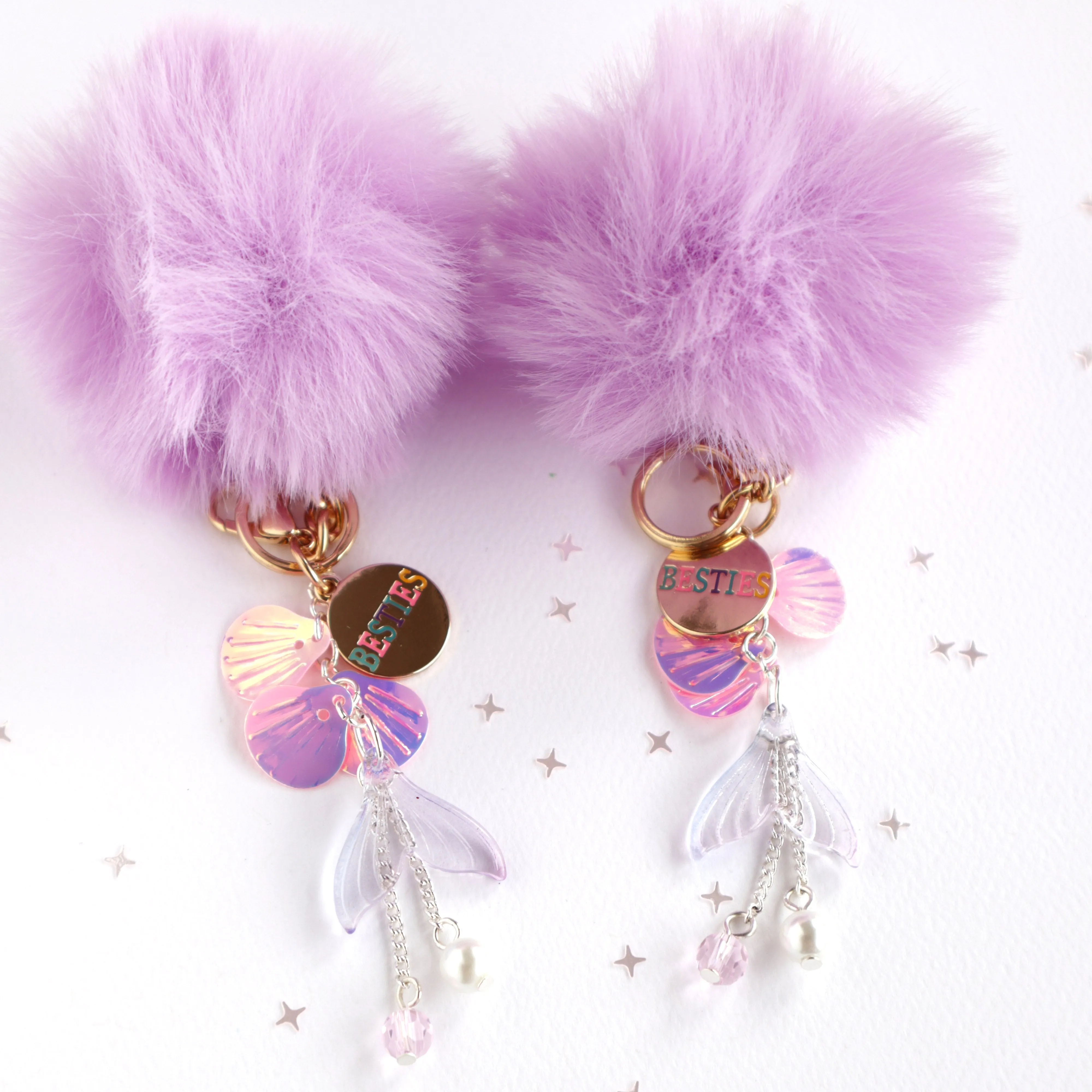 BFF Pom Pom Keyring Set