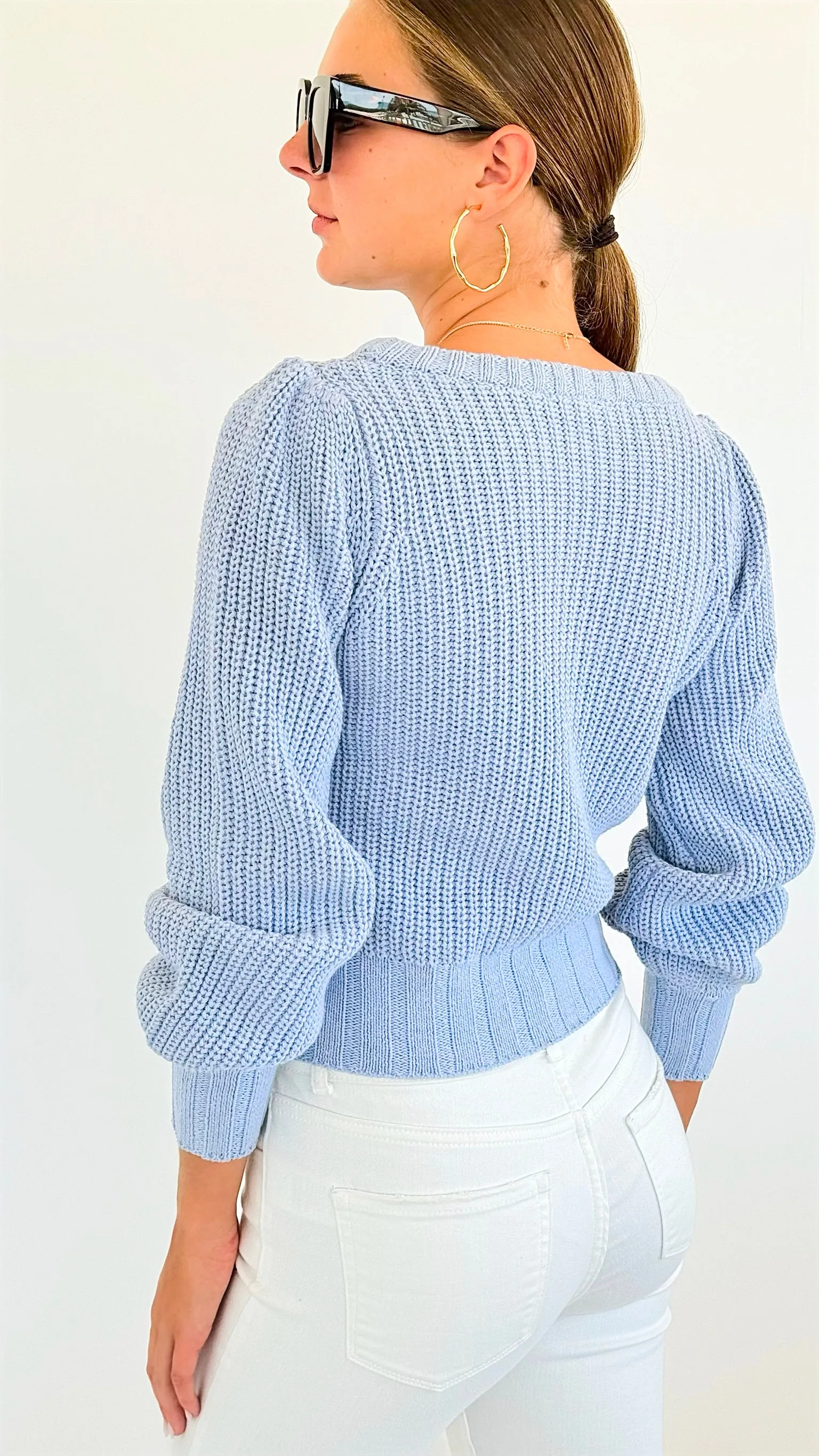 Button Down Embroidery Cardigan Sweater
