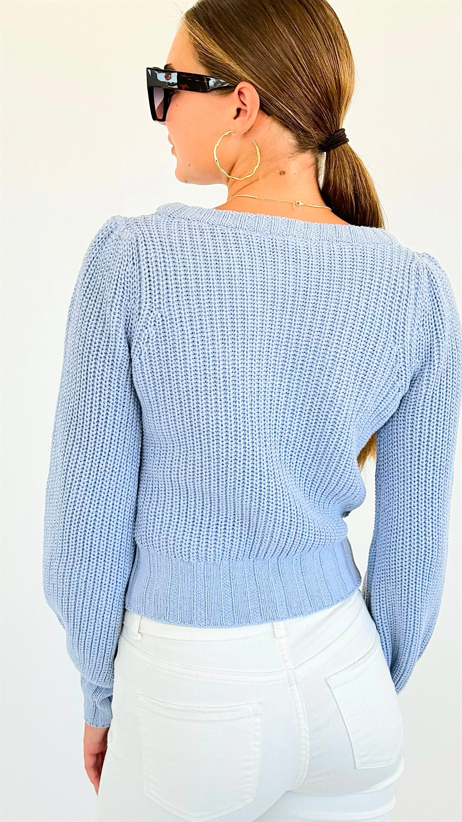 Button Down Embroidery Cardigan Sweater