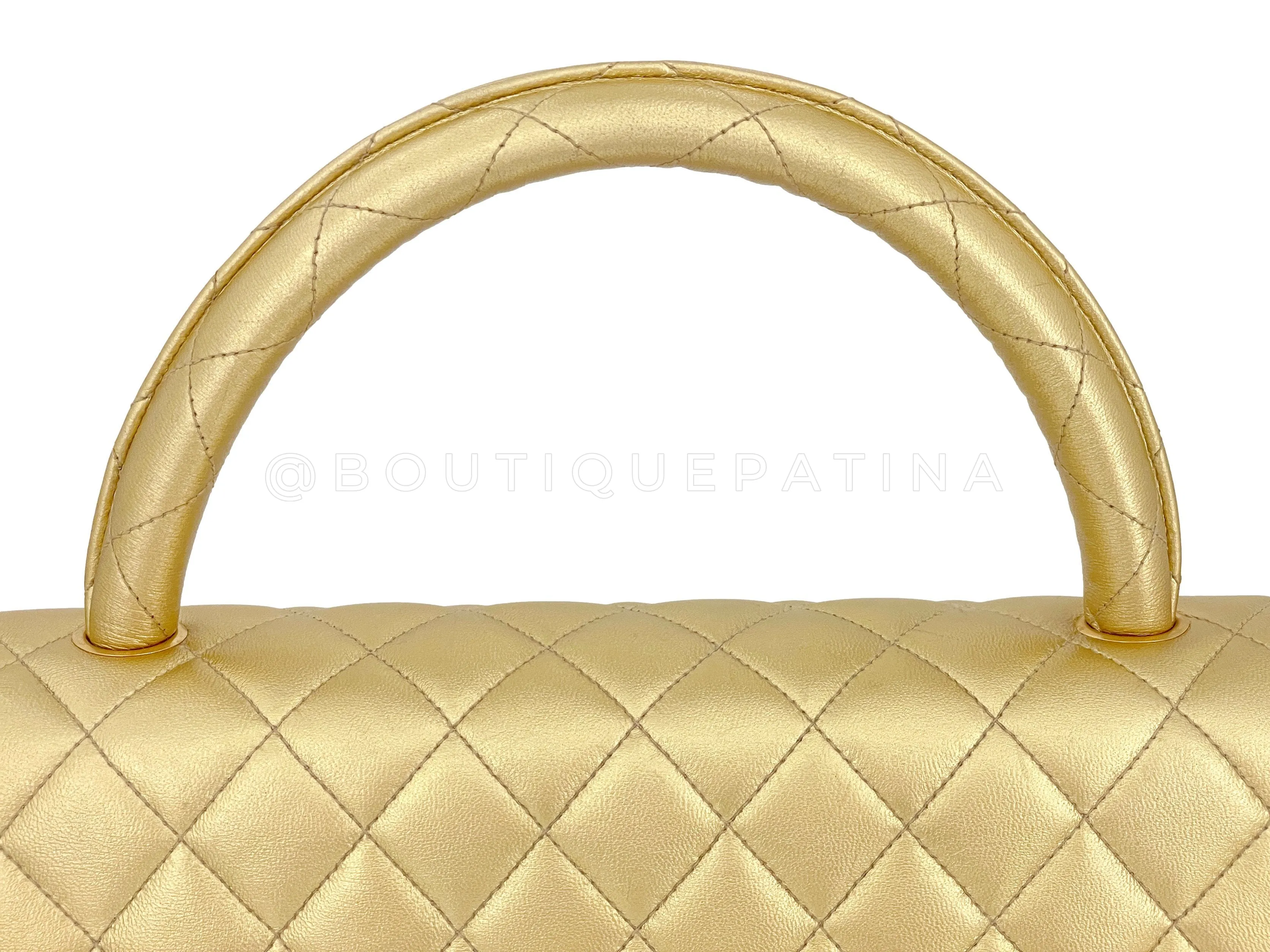 Chanel 1994 Vintage Gold Parent-Child Kelly Flap Bag 24k GHW