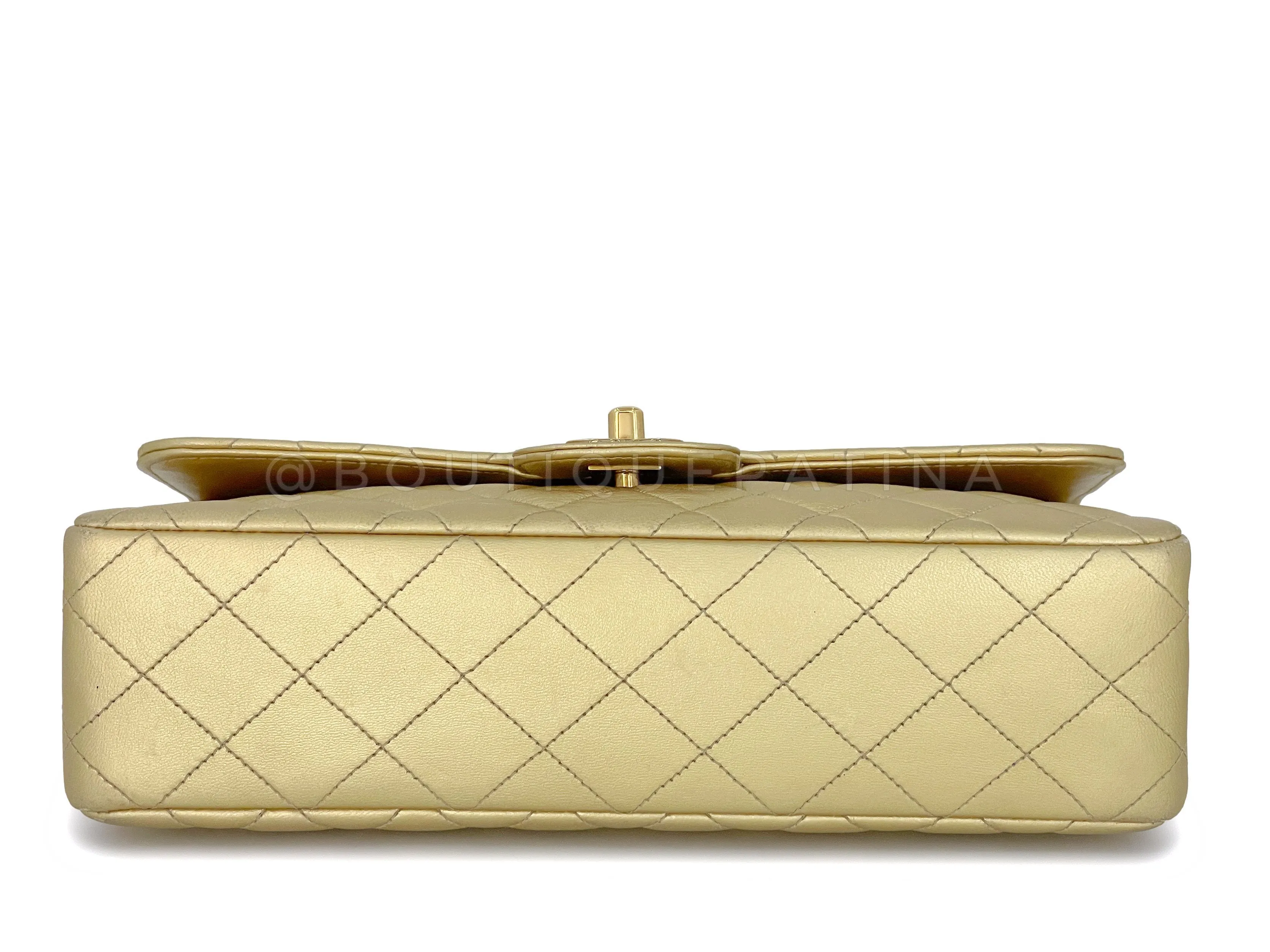 Chanel 1994 Vintage Gold Parent-Child Kelly Flap Bag 24k GHW