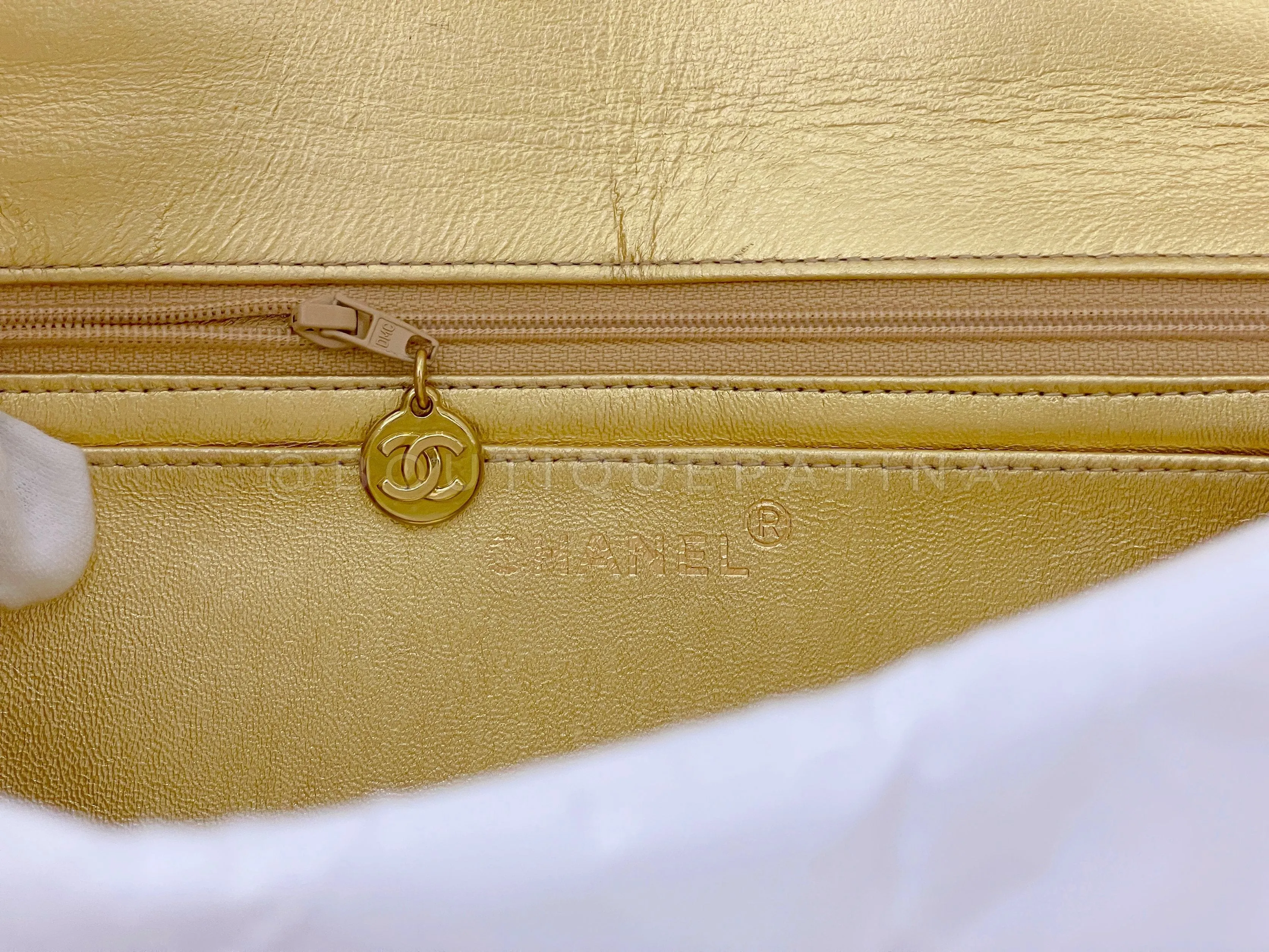 Chanel 1994 Vintage Gold Parent-Child Kelly Flap Bag 24k GHW