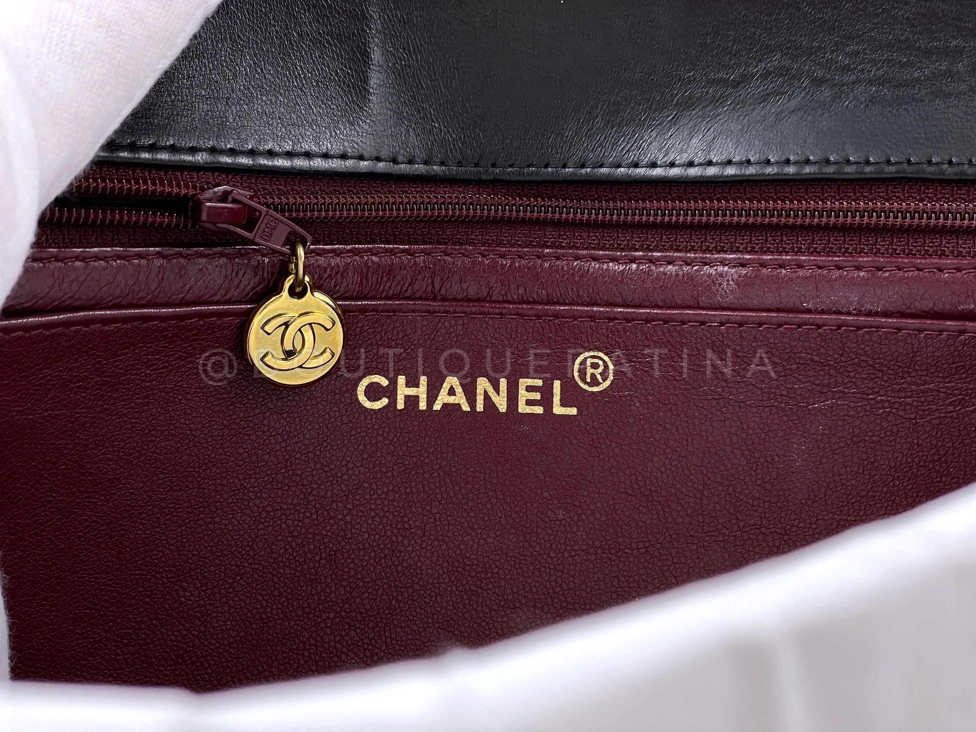 Chanel 1994 Vintage Parent Child Kelly Flap Set Black 24k GHW