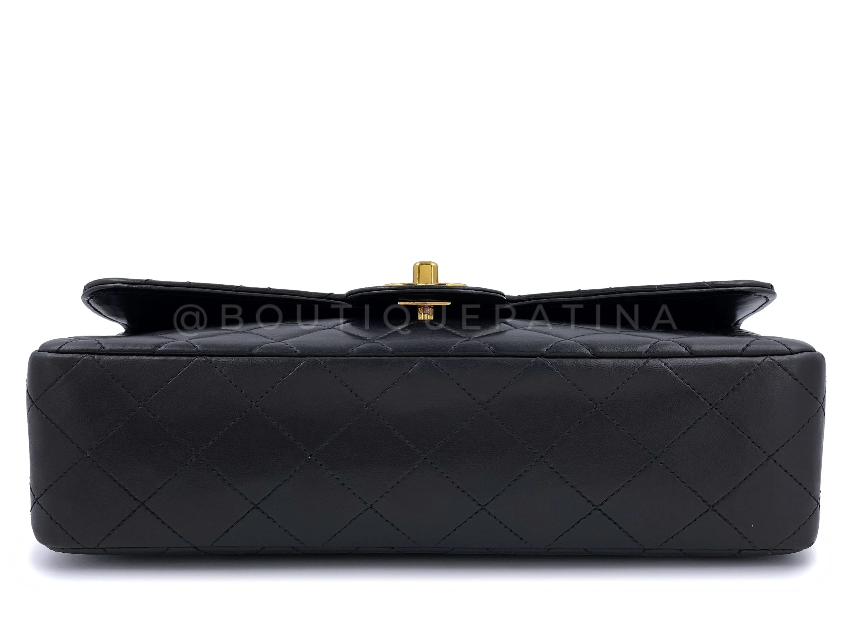 Chanel 1994 Vintage Parent Child Kelly Flap Set Black 24k GHW