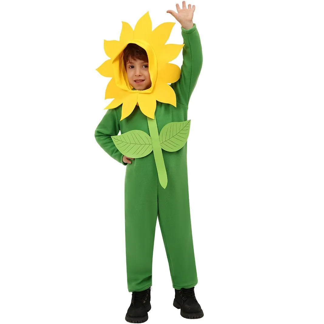 Children's Day Sun Flower Kids Jumpsuit Stage Party Cosplay Costumes
