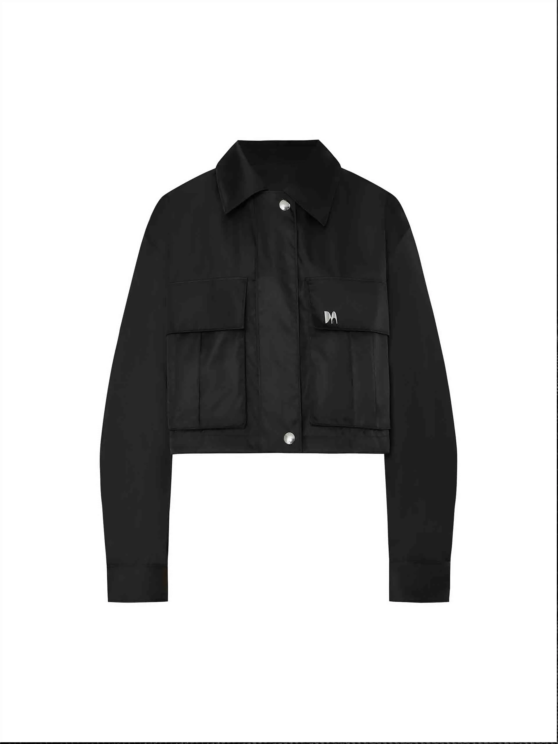 Cropped Drawstring Hem Coat