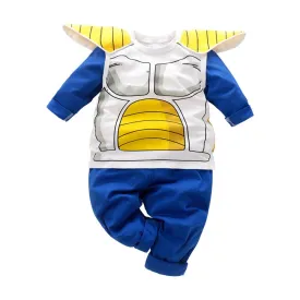 Dragon Ball Saiyan Outfits Baby Toddler Lovely Long Sleeve Cartoon Armor Jumpsuit
