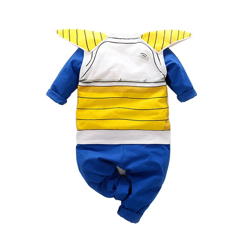 Dragon Ball Saiyan Outfits Baby Toddler Lovely Long Sleeve Cartoon Armor Jumpsuit