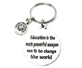 Education Is The Most Powerful Weapon Use It To Change The World Catalog Key Chain