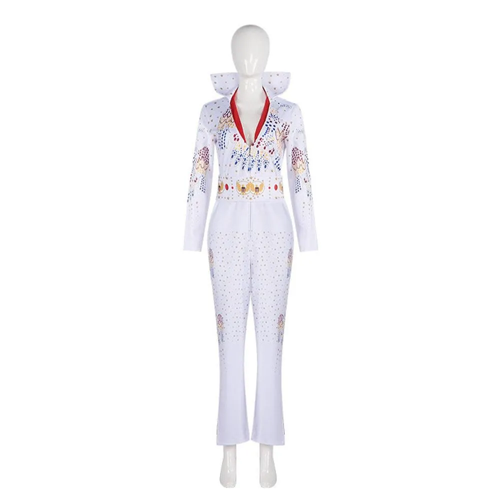 Elvis Presley Rock Singer Cosplay Costume for Halloween and Stage Performances Adult and Children