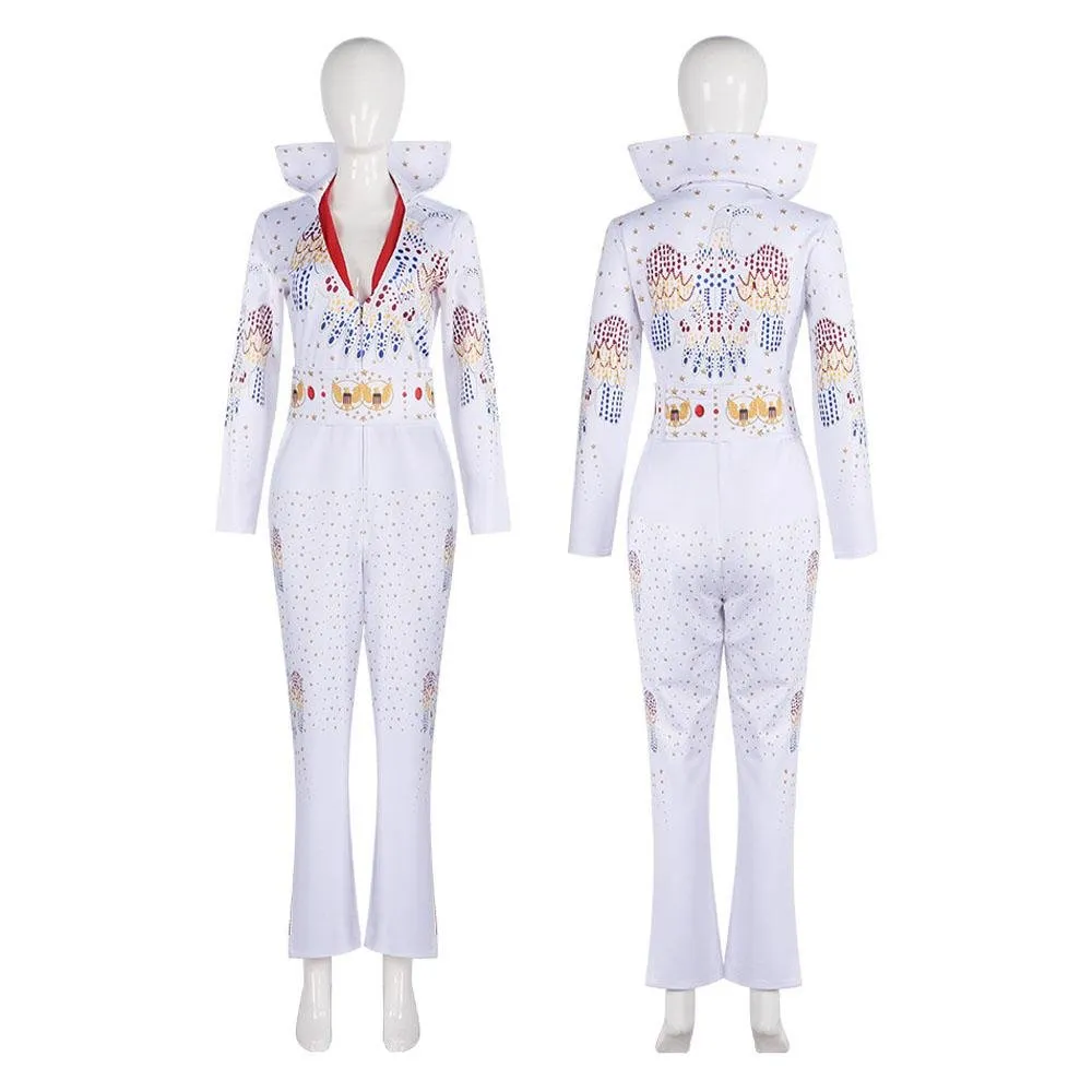 Elvis Presley Rock Singer Cosplay Costume for Halloween and Stage Performances Adult and Children