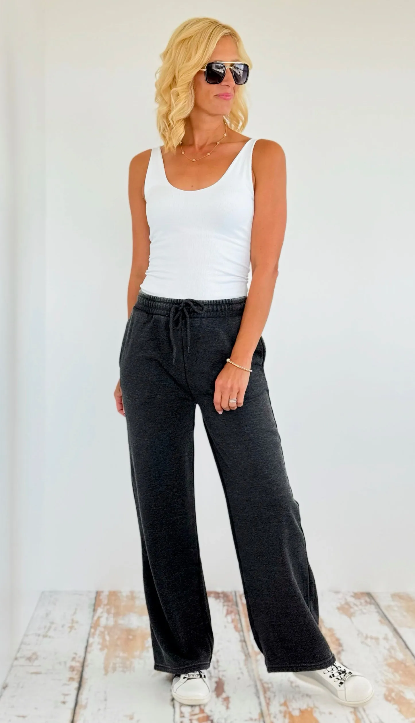 Fleece Drawstring Straight Jogger