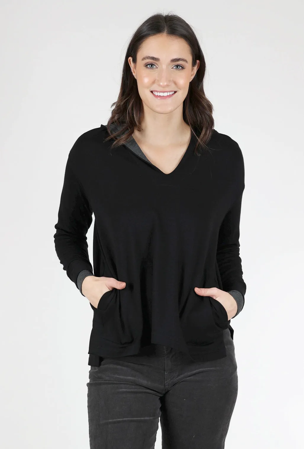 Fleece Lined Hoodie, Black