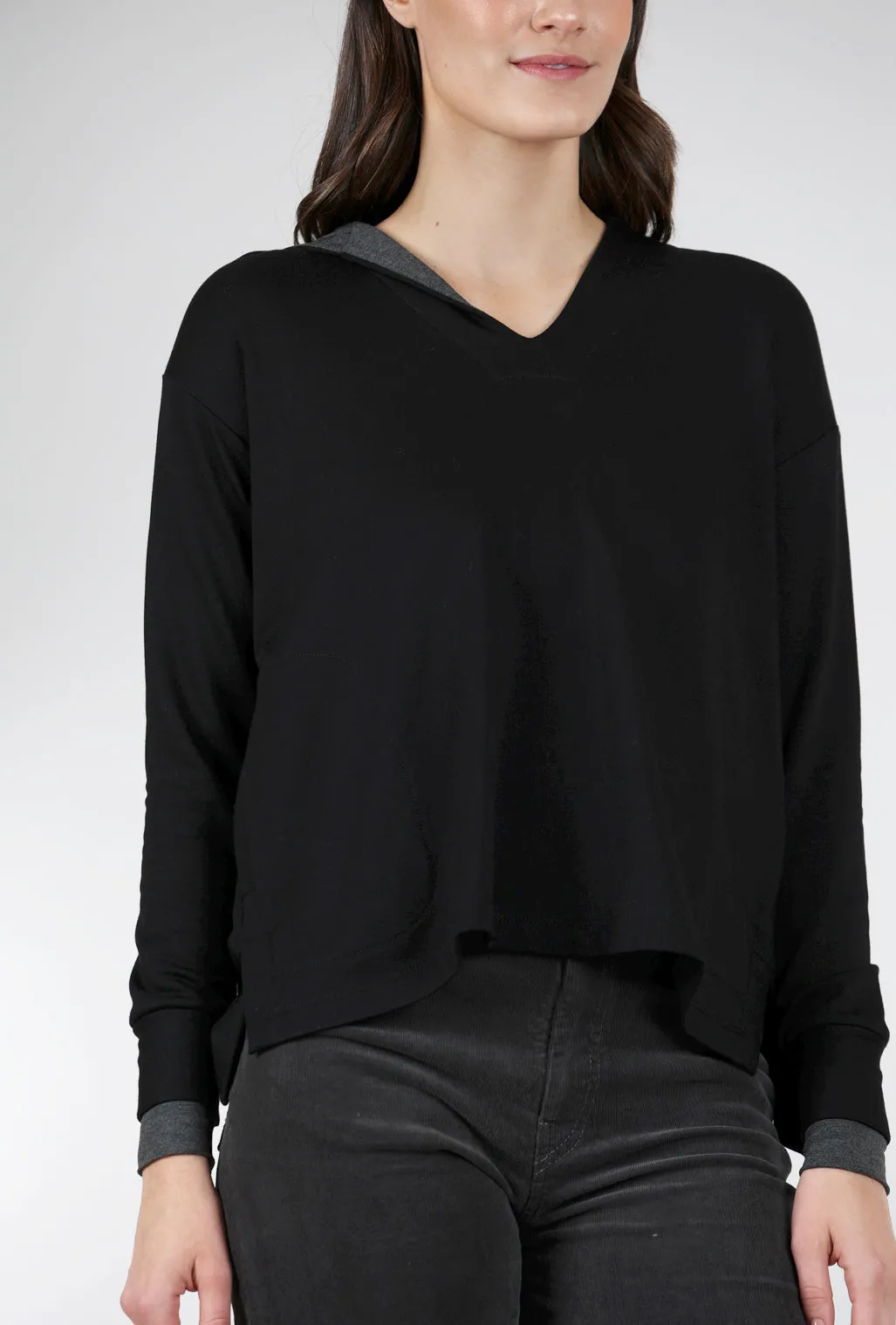Fleece Lined Hoodie, Black