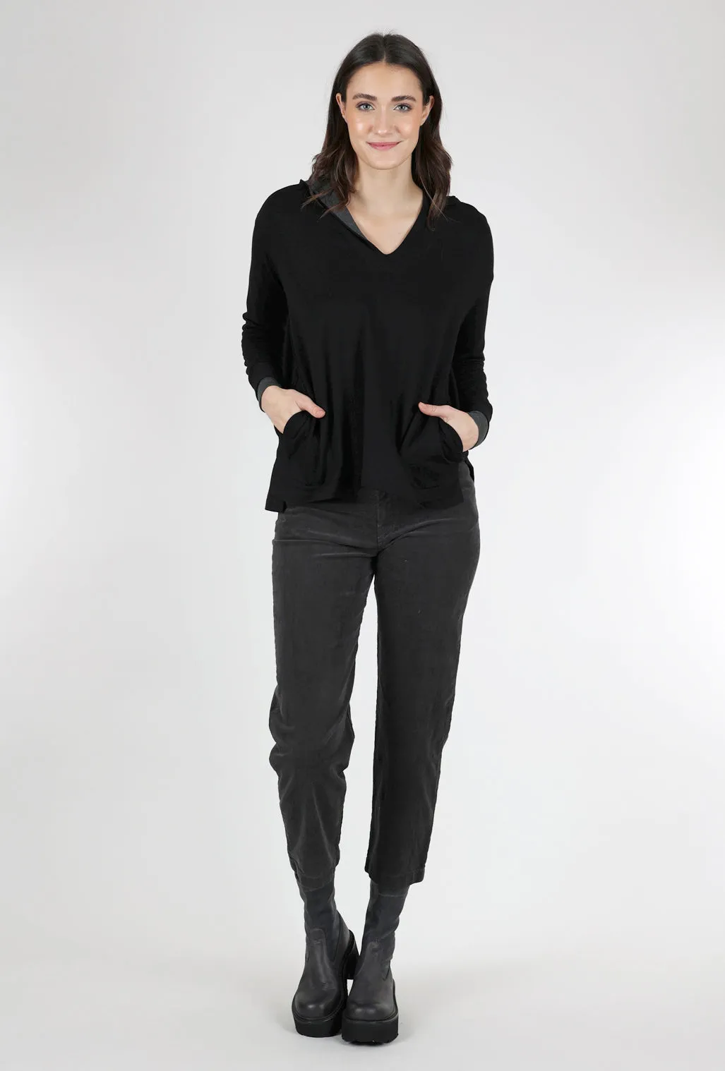 Fleece Lined Hoodie, Black