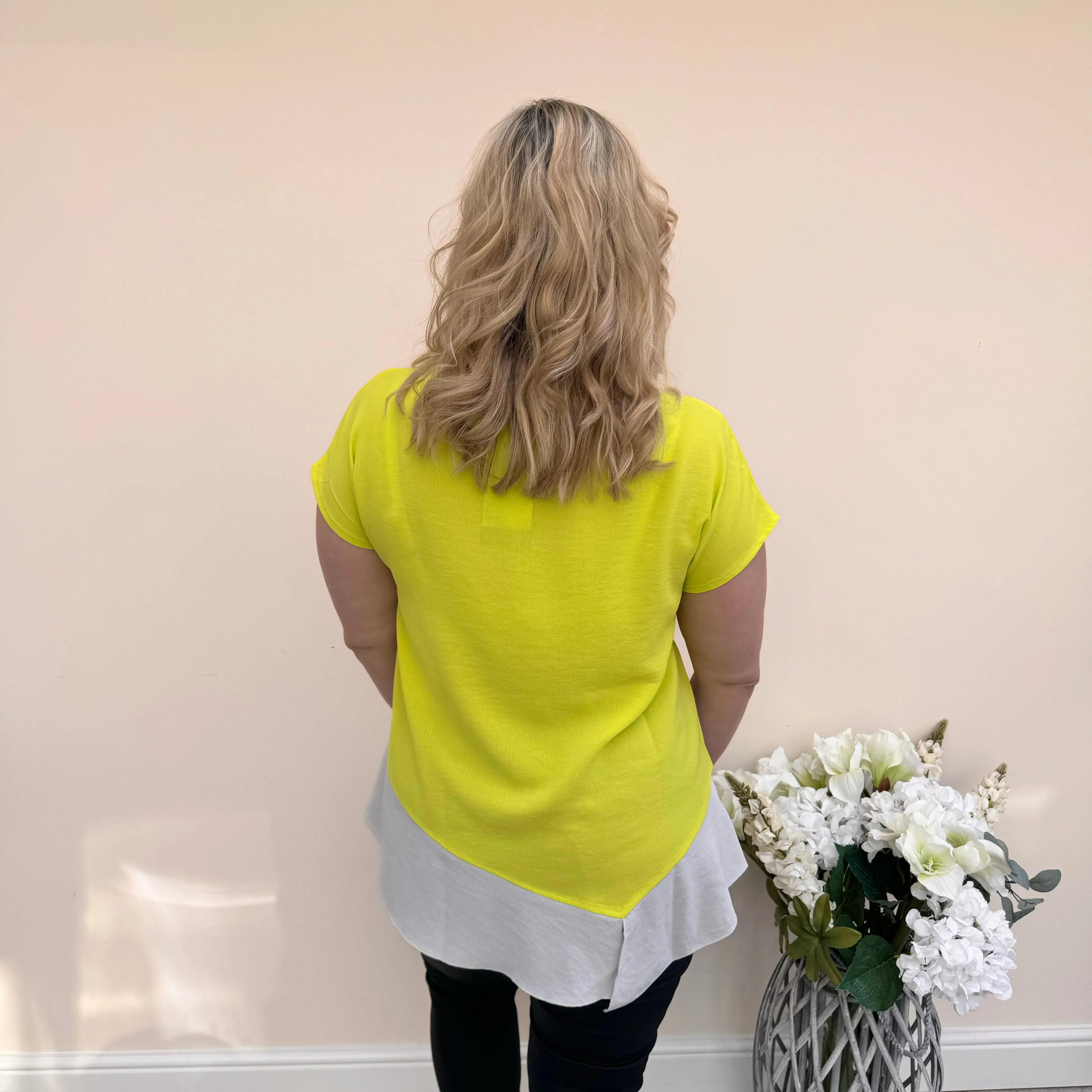 I.NCO Frill Bottom Abstract Blouse Top