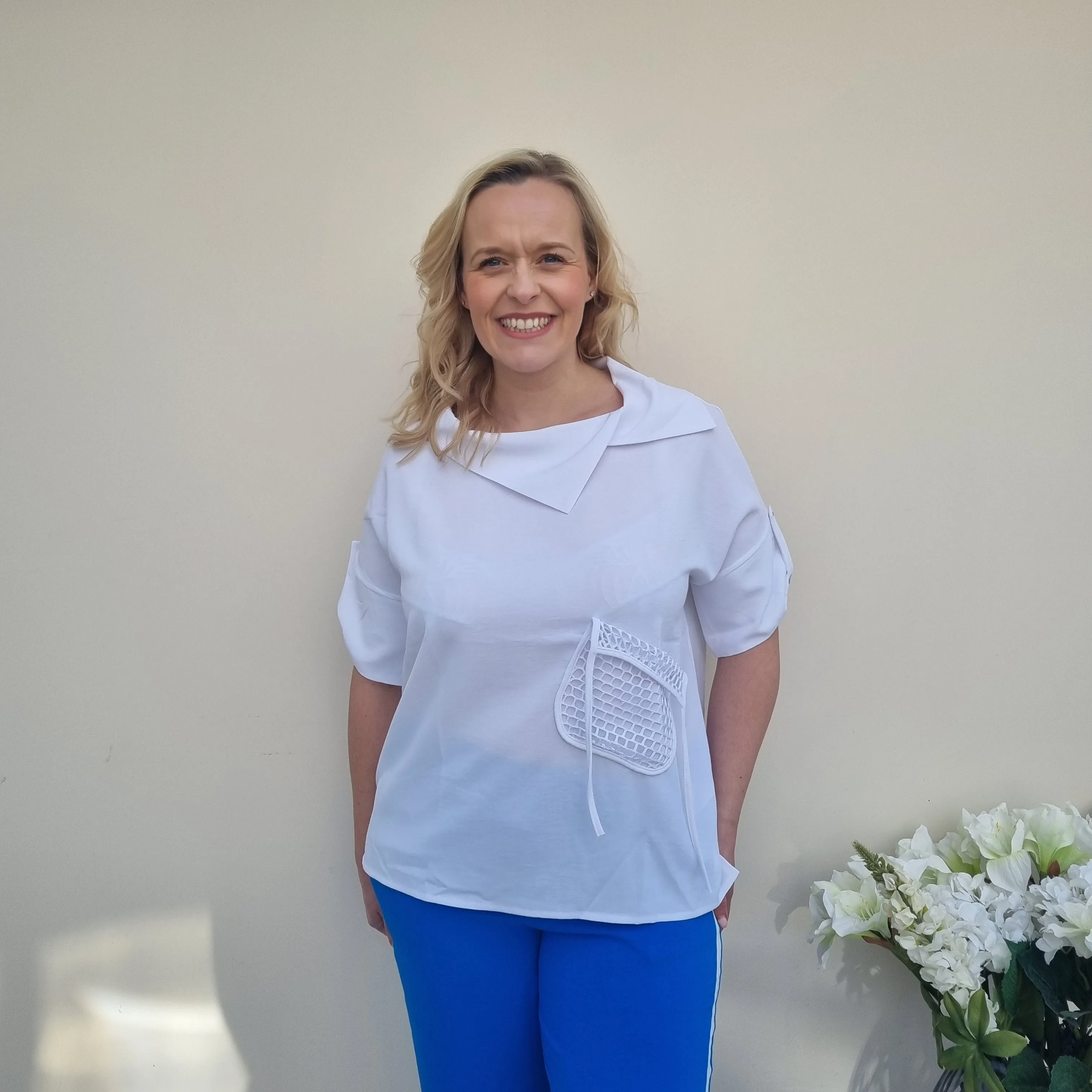 I.NCO Net Pocket Collared Top