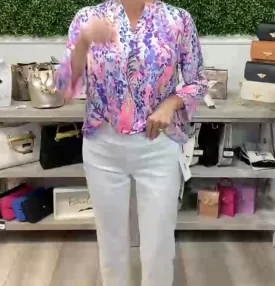 Pullon Fringed Trim Hem Jeans