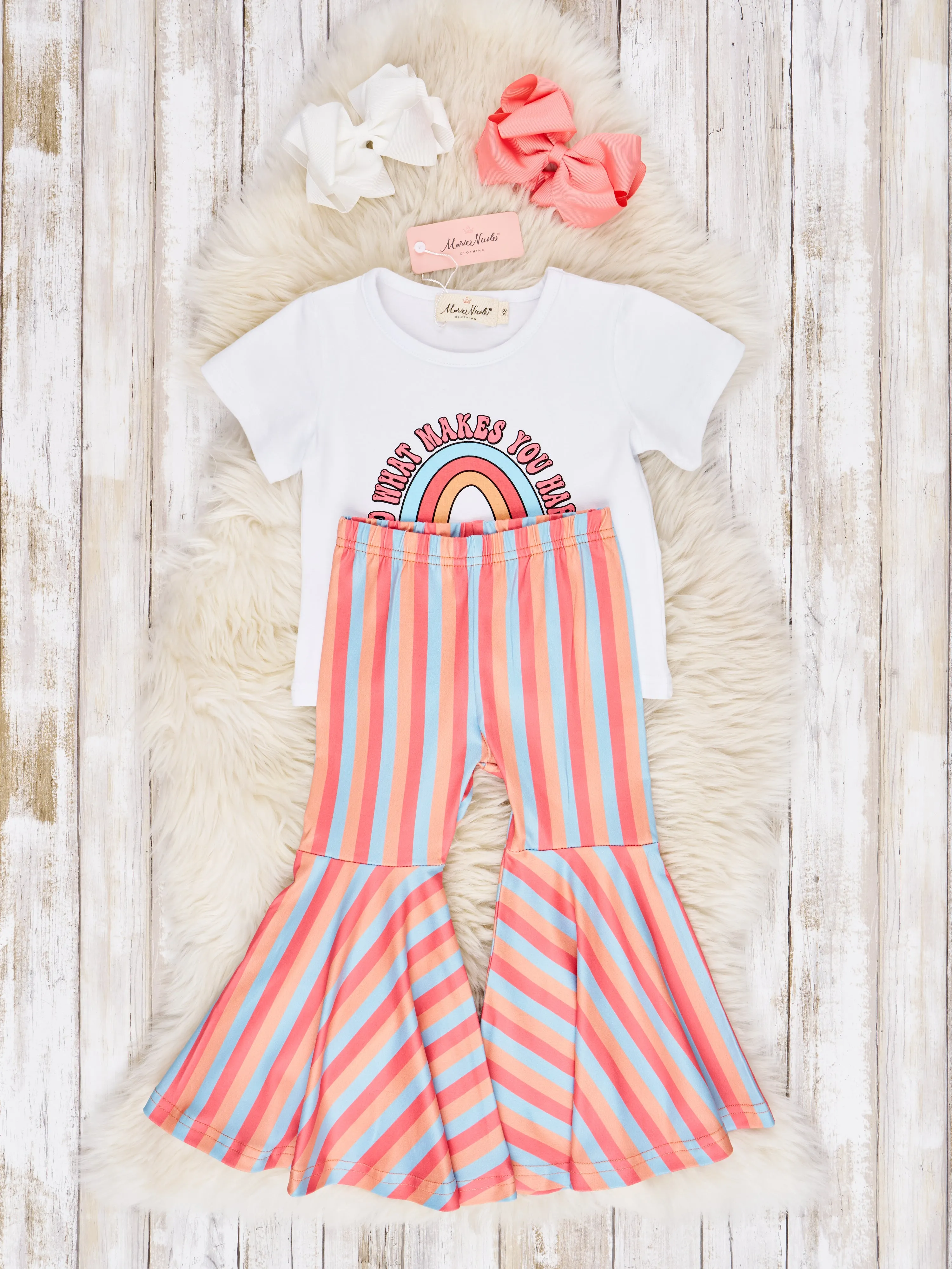 "Happy" Rainbow Bell Bottom Outfit