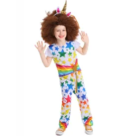 Rainbow fairy unicorn cosplay Clown stage costume for kids