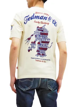 Tedman T-Shirt Men's Lucky Devil Silhouette Graphic Short Sleeve Tee Efu-Shokai TDSS-546 Off-White