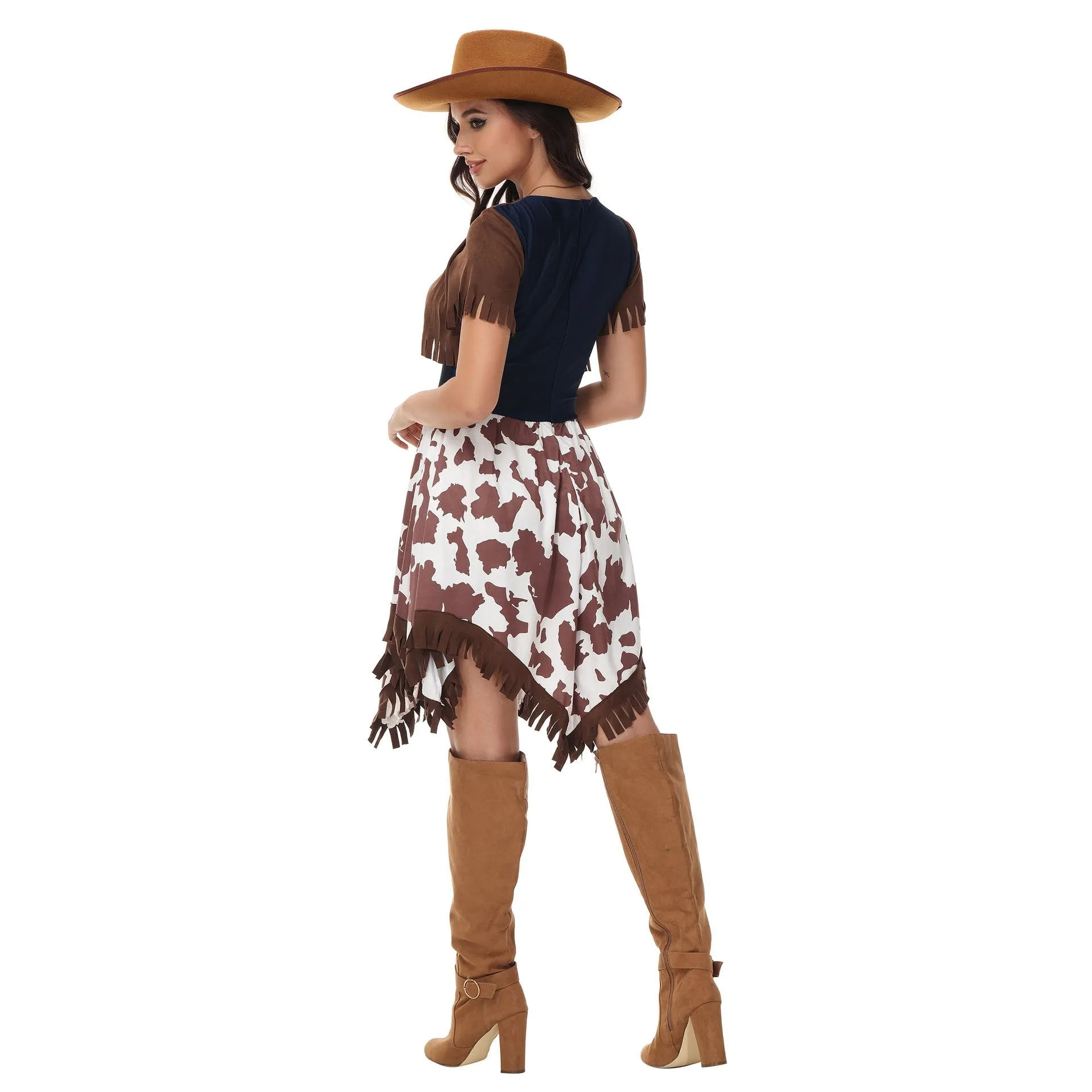 Wild west fancy dress western cowboy adult women's One Piece dress stage costume