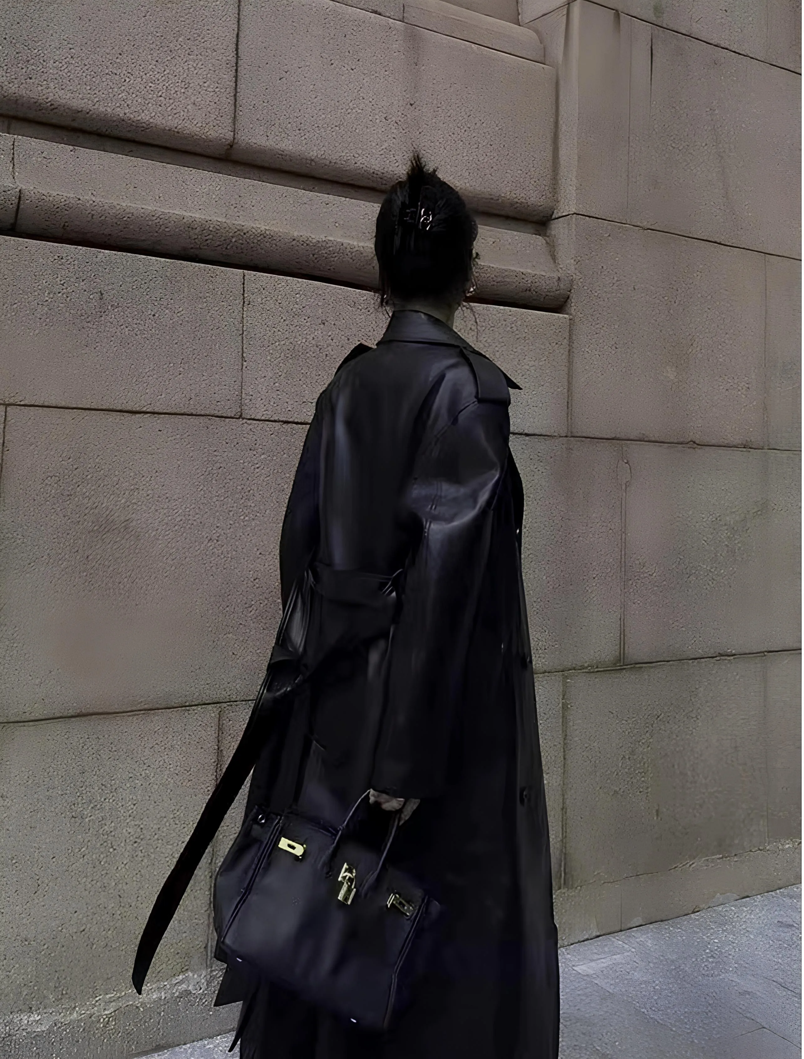 Women’s Faux Leather Long Coat – Sleek, Edgy & Timeless