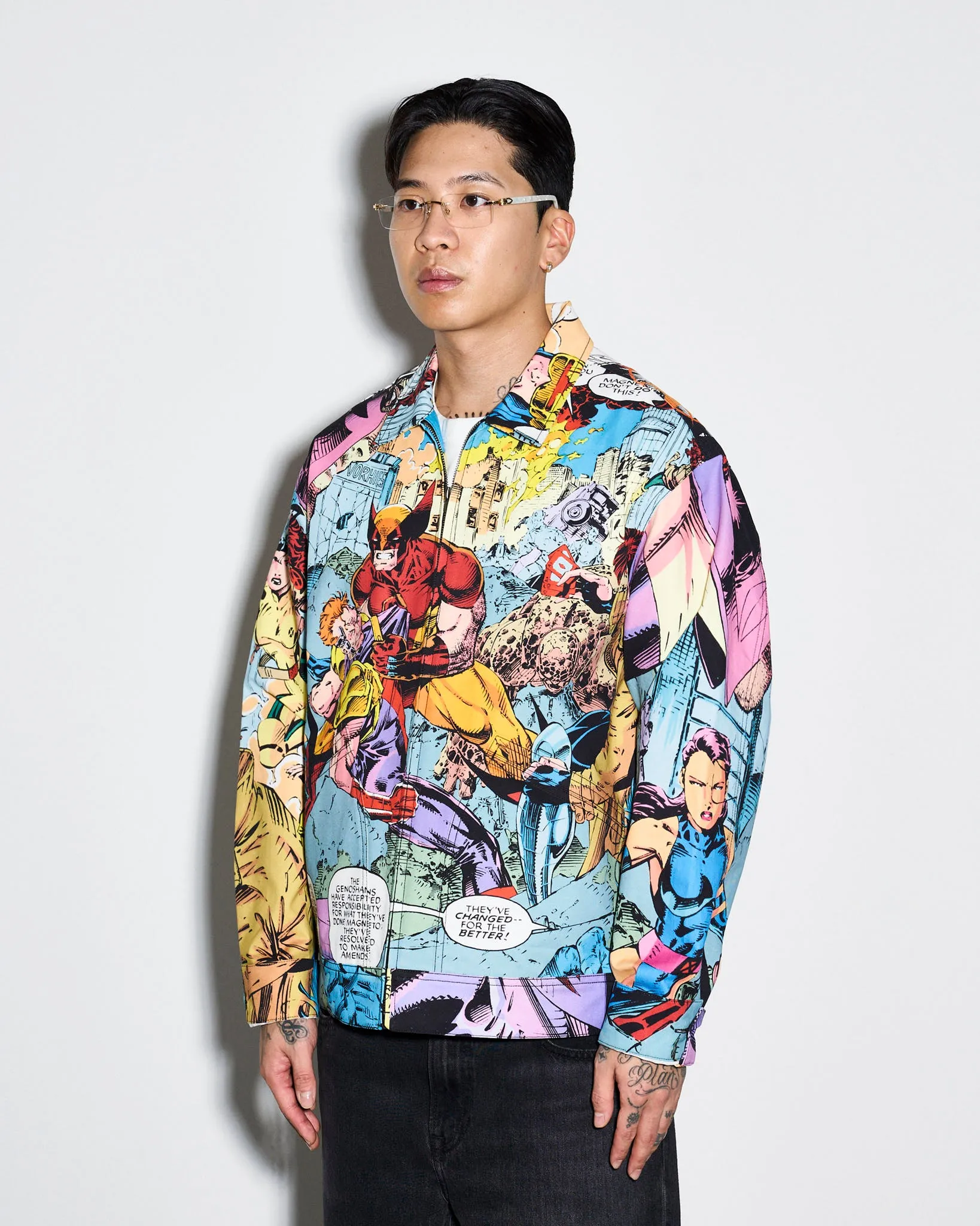 X-Men Magneto Battle Denim Jacket