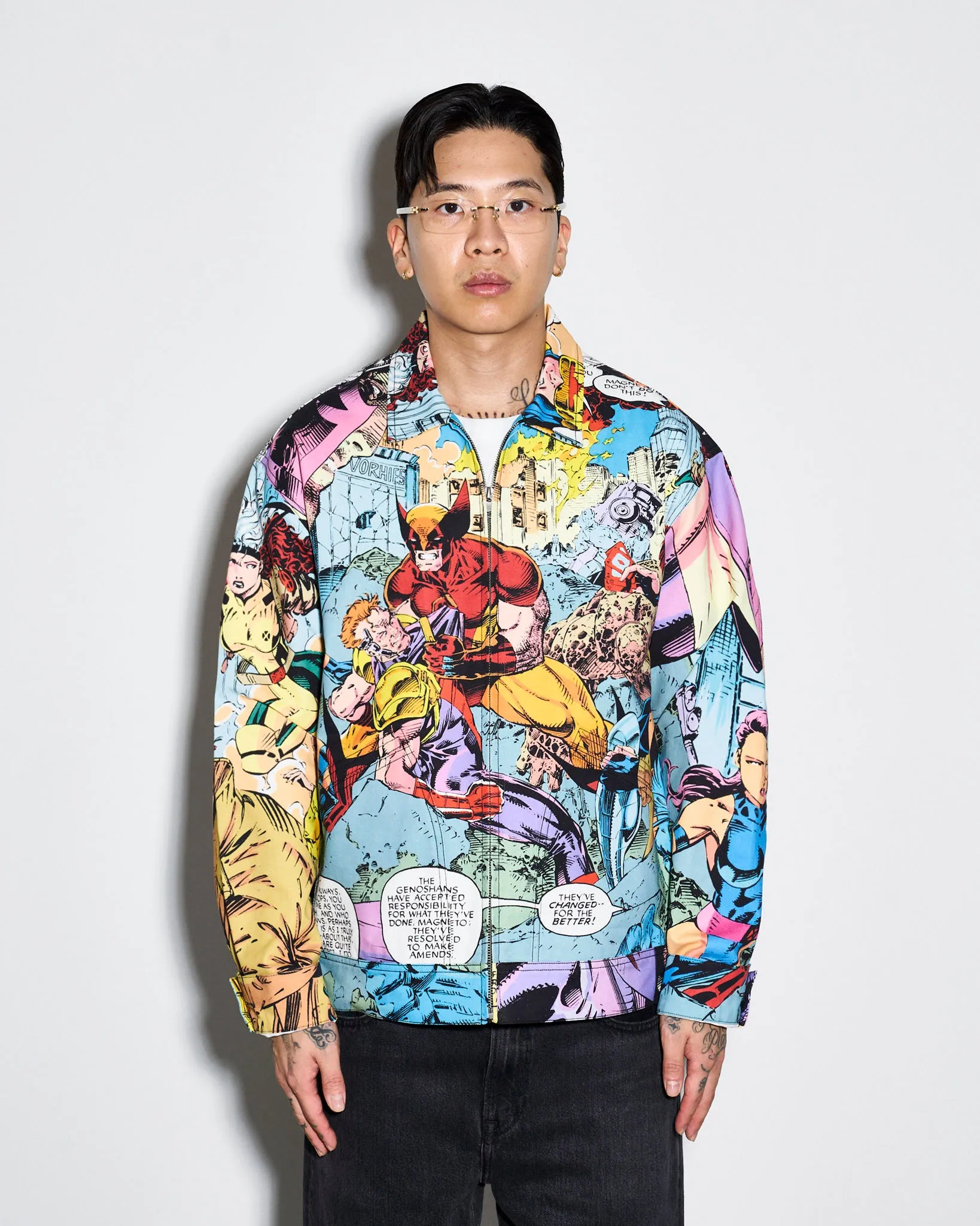 X-Men Magneto Battle Denim Jacket