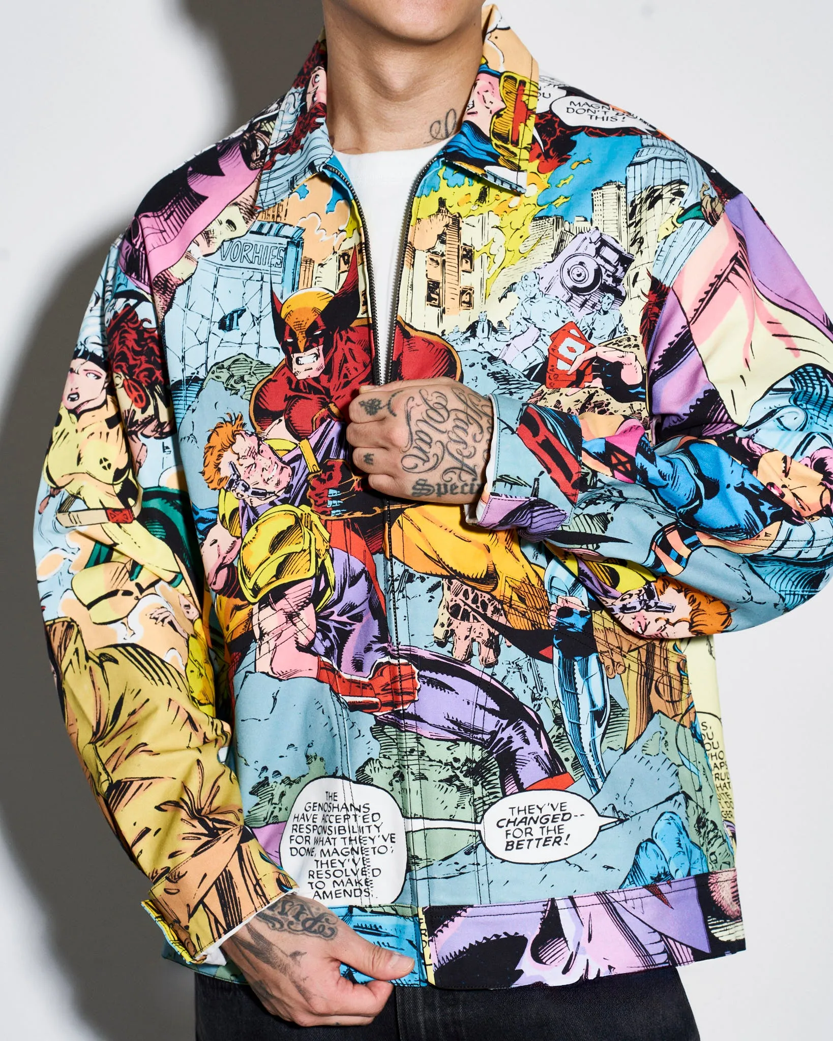 X-Men Magneto Battle Denim Jacket